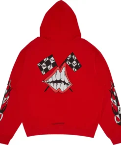 red chrome hearts hoodie