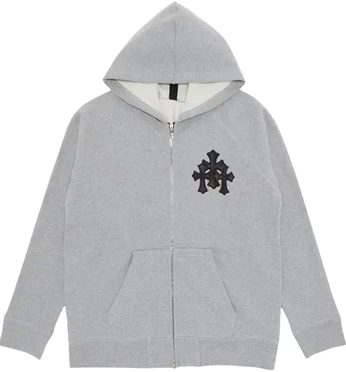 Grey chrome hearts hoodie