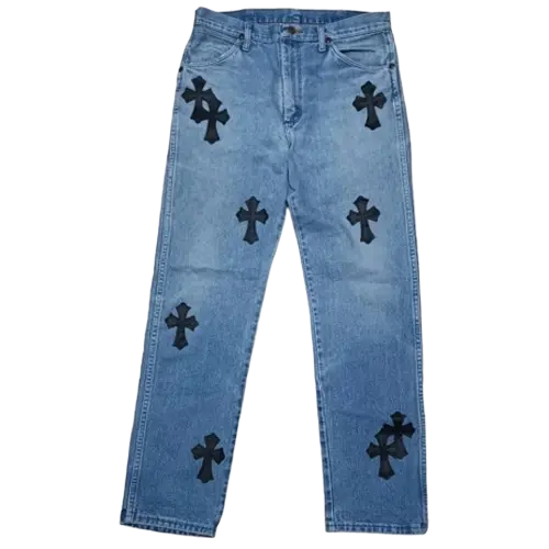 Blue Chrome Hearts Pants