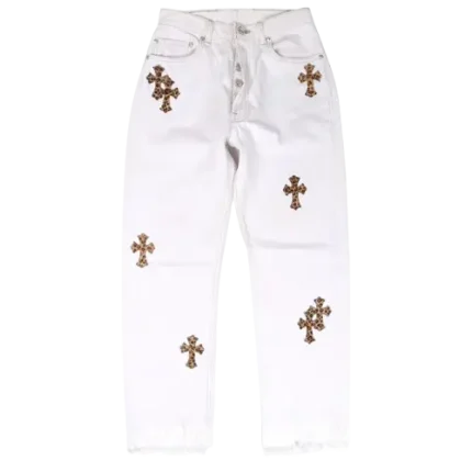 White Chrome Hearts Pants