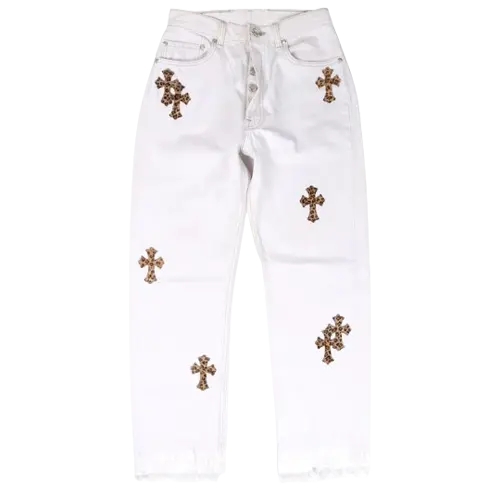 White Chrome Hearts Pants