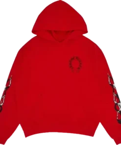 red chrome hearts hoodie