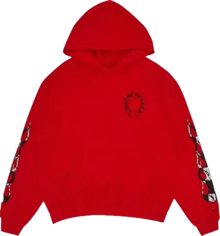 red chrome hearts hoodie