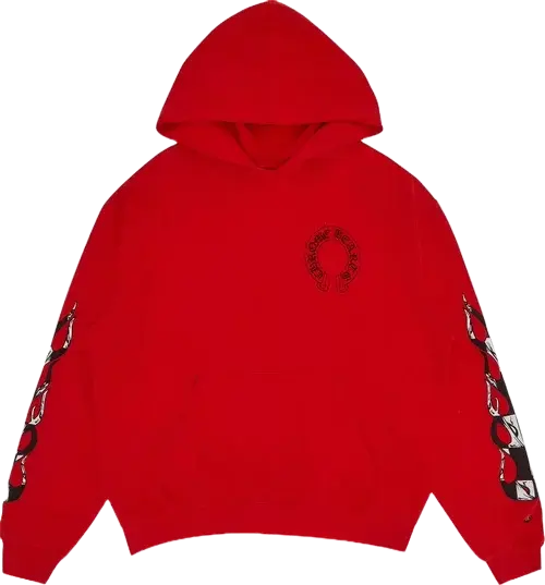 red chrome hearts hoodie