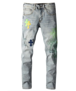 Chrome Heart Cross Patches Jeans Skinny