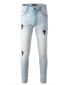 Chrome Heart Cross Patches Jeans Skinny