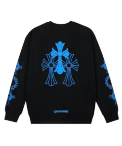 Chrome Hearts Blue Logo Black Sweatshirt