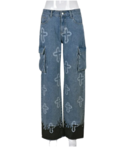 Chrome Hearts Black and Blue New Cross Jeans