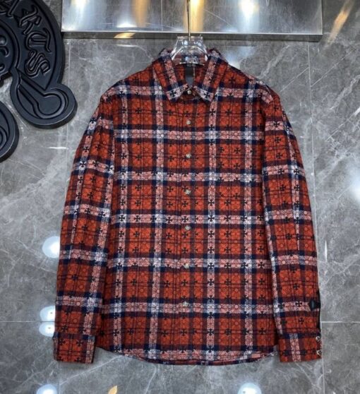 Chrome Hearts Red Striped Shirt