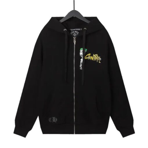 Chrome Hearts Beware Control Zip Up Hoodie