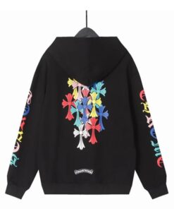 Chrome Hearts Colorful Cross Zip-Up Black Hoodie