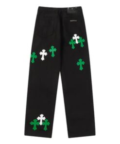 Chrome Hearts Cross Green White Patch Jeans