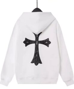 Chrome Hearts Cross White Zip Up Hoodie