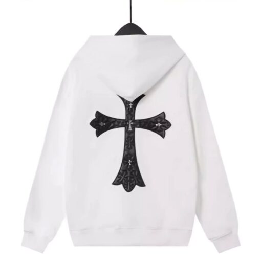 Chrome Hearts Cross White Zip Up Hoodie