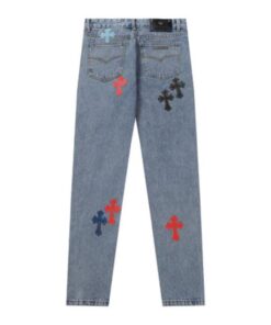 Chrome Hearts Rough Jeans Blue